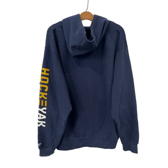 Blue 84 Hockey Yak Head Hoodie Sweatshirt Large Navy Blue Pullover Cotton Poly - Picture 2 of 6